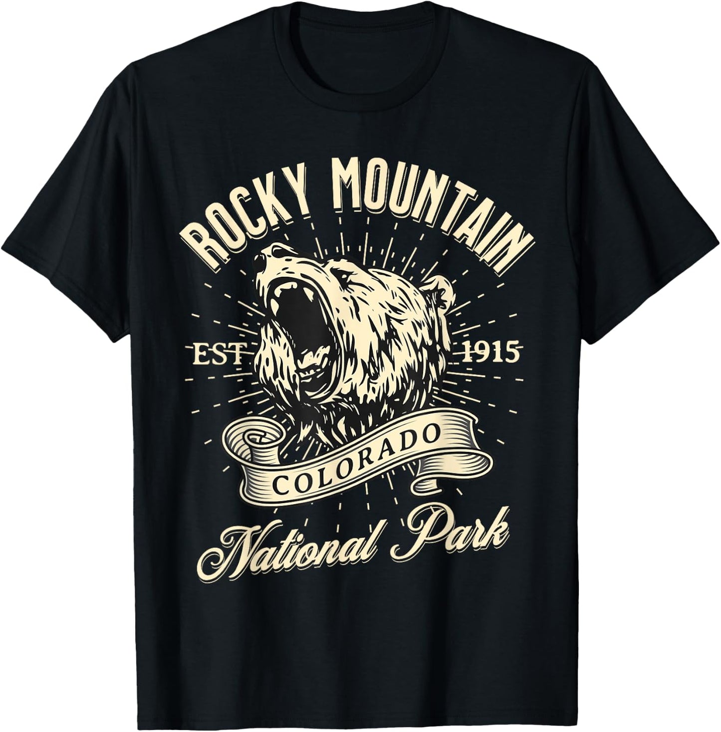 Rocky Mountain National Park Colorado Bear Hike Outdoors T-Shirt - T-Shirt | Black