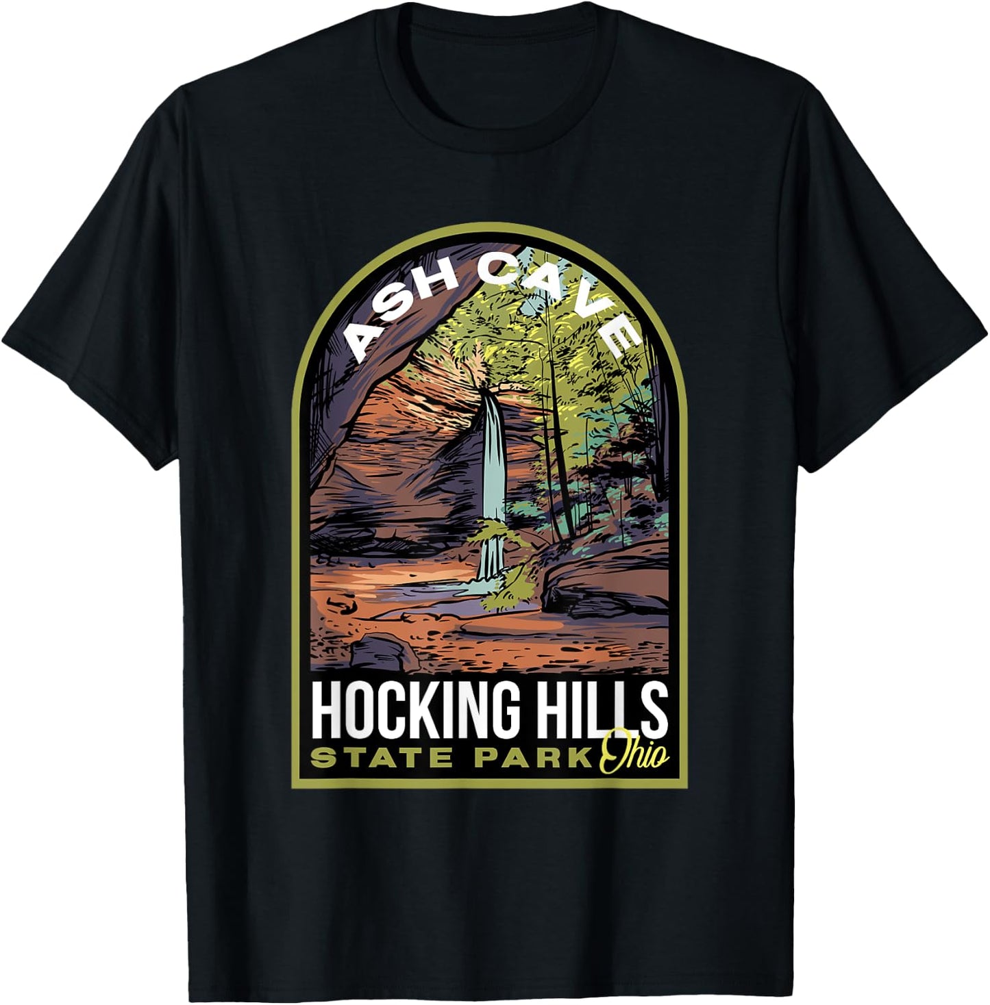 Hocking Hills State Park Ohio T-Shirt - T-Shirt | Black