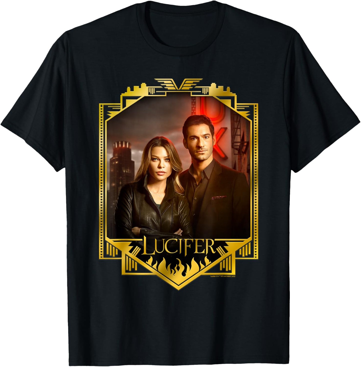 Lucifer Morningstar And Detective Decker T-Shirt - T-Shirt | Black