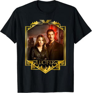 Lucifer Morningstar And Detective Decker T-Shirt - T-Shirt | Black
