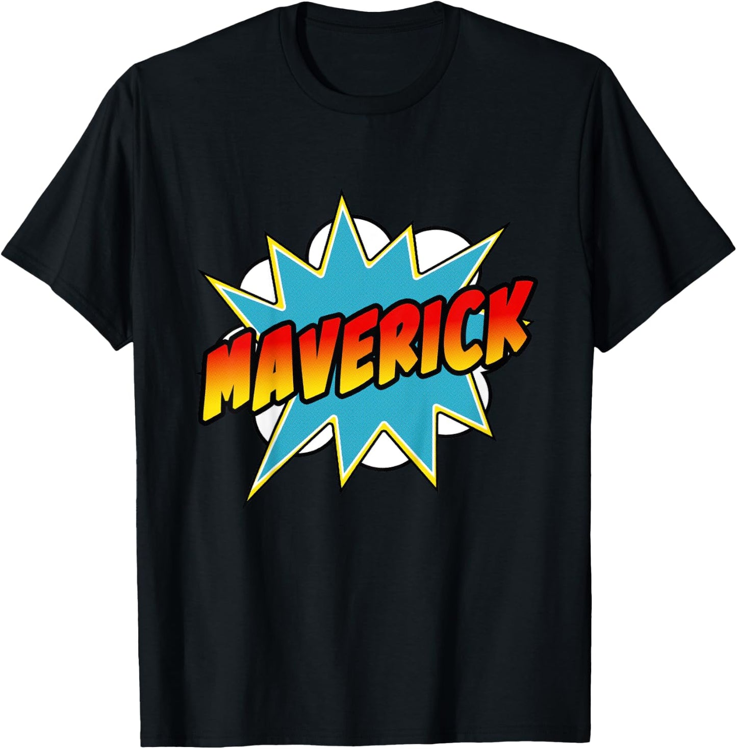 Kids Boys Maverick Comic Book Superhero Name T-Shirt - T-Shirt | Black