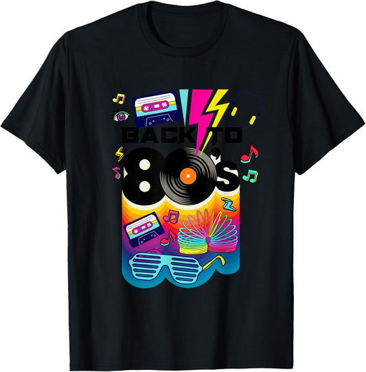 Vintage Retro Back To 80's I Love 80's Graphic Design T-Shirt - T-Shirt | Black