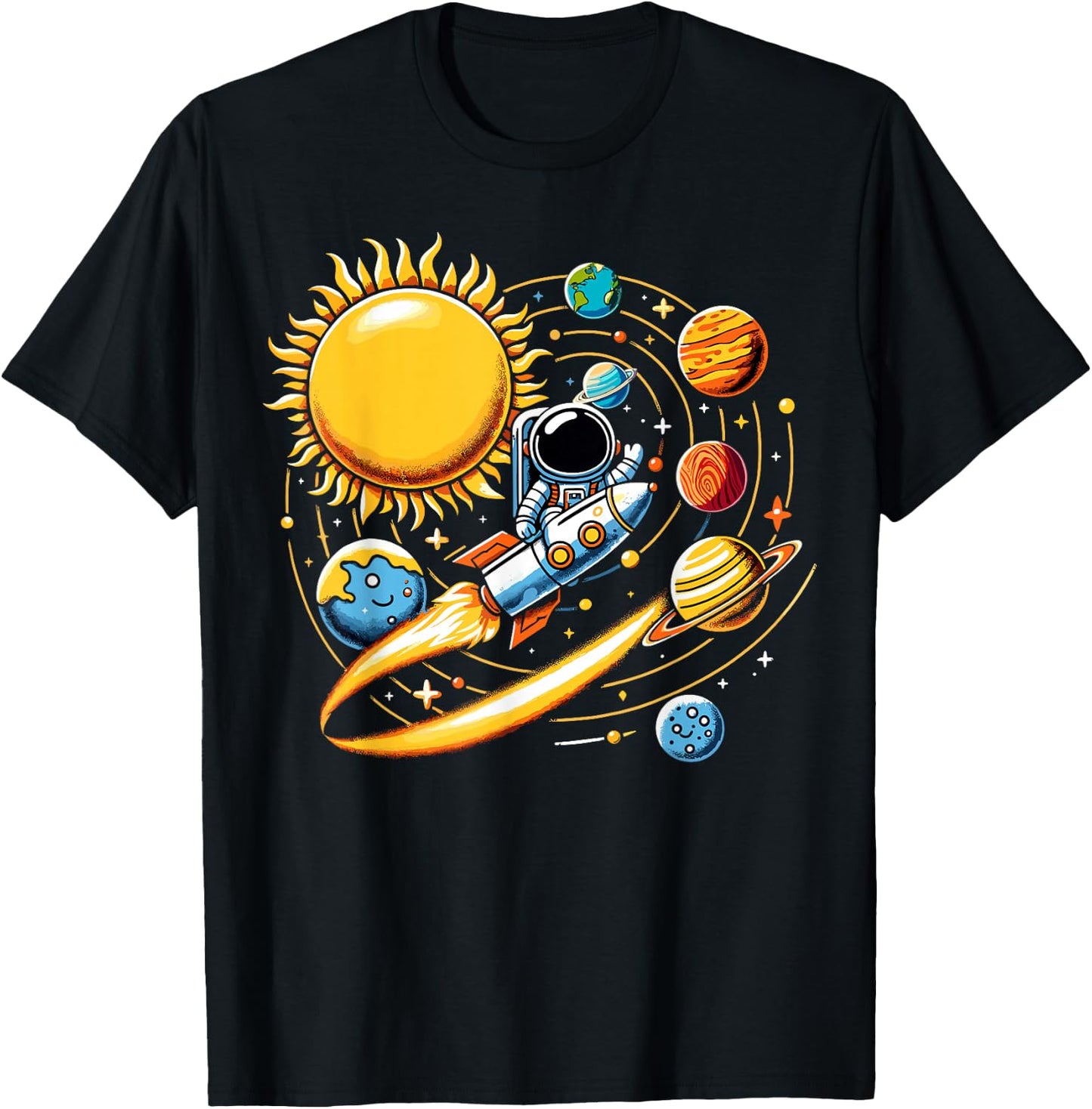 Solar System Planets Science Space Astronaut T-Shirt - T-Shirt | Black