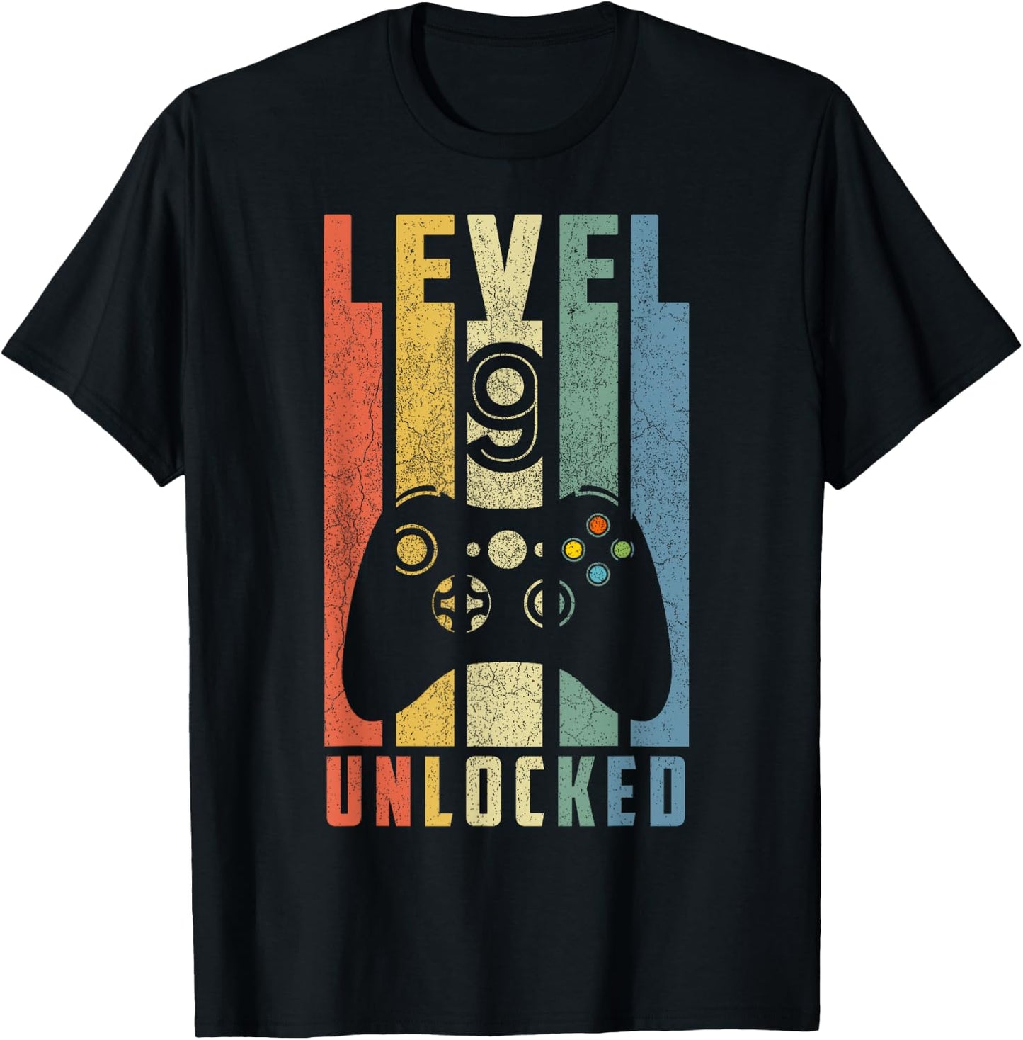 Level 9 Unlocked 9th Video Gamer Birthday Boy Gifts T-Shirt - T-Shirt | Black