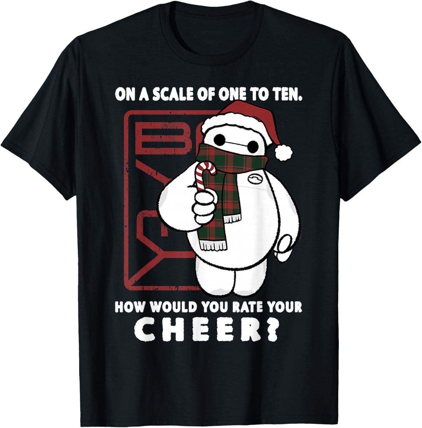 Disney Big Hero Baymax How Would You Rate Your Cheer T-Shirt - T-Shirt | Black