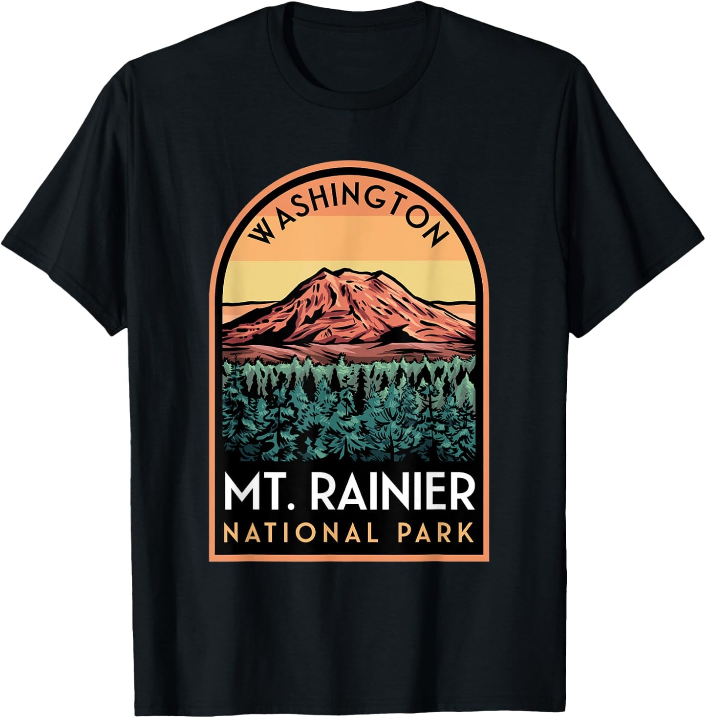 Mount Rainier National Park T-Shirt - T-Shirt | Black