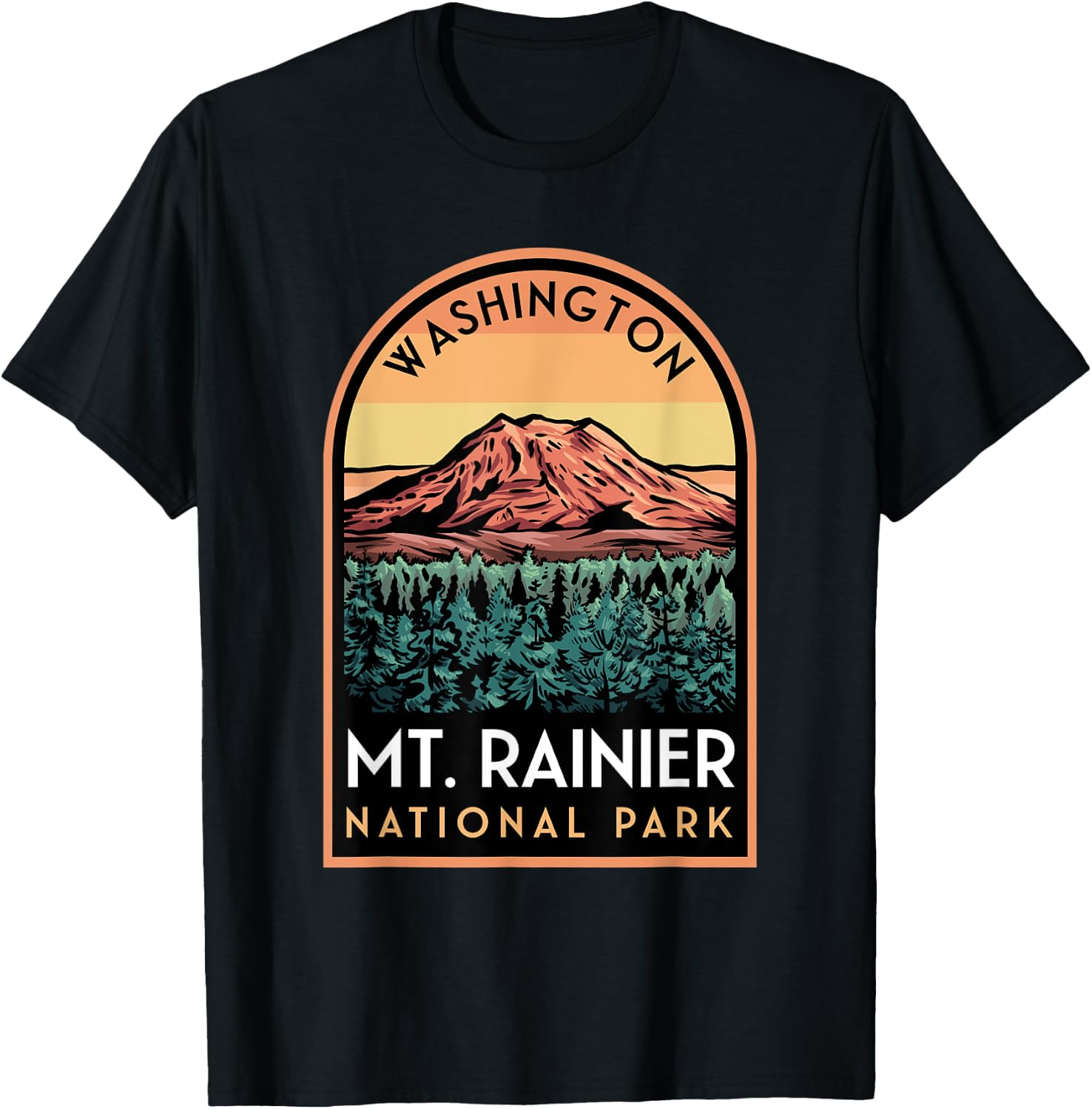 Mount Rainier National Park T-Shirt - T-Shirt | Black