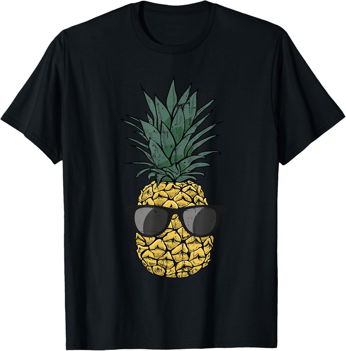 Vintage Pineapple T Shirt Cute fruit Food Clothing Pajama T-Shirt - T-Shirt | Black
