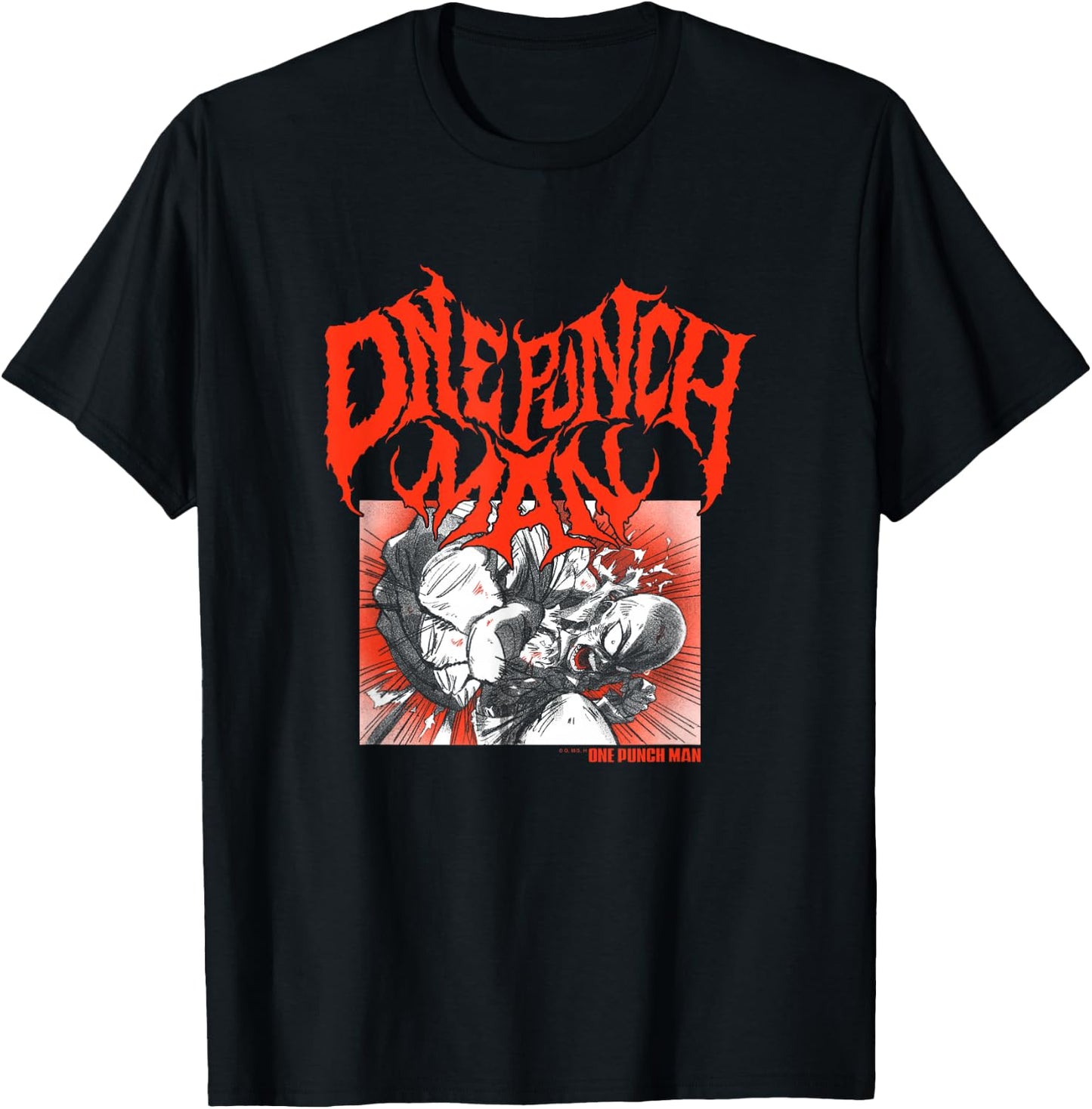 One Punch Man Metal Inspired Logo Small T-Shirt - T-Shirt | Black