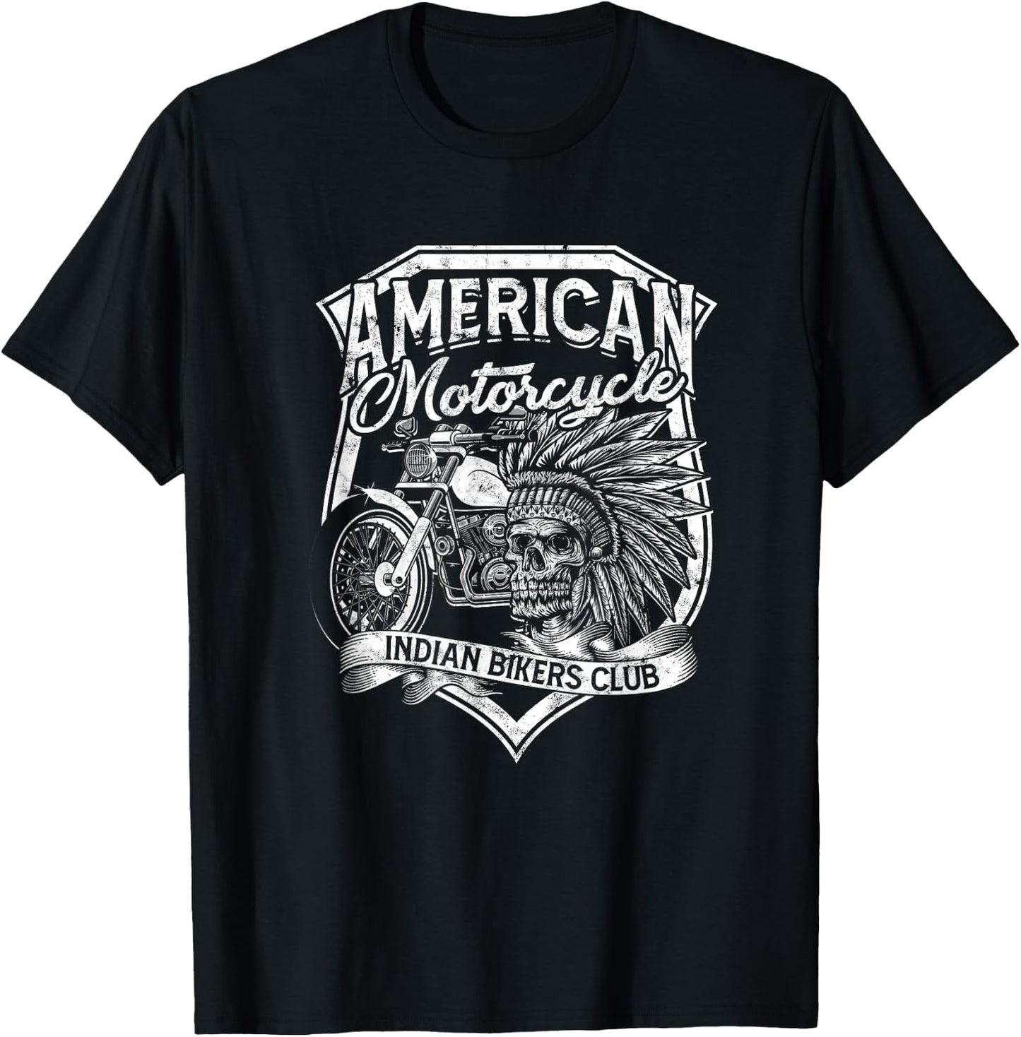 American Motorcycle Indian bikers club - American Indian T-Shirt - T-Shirt | Black