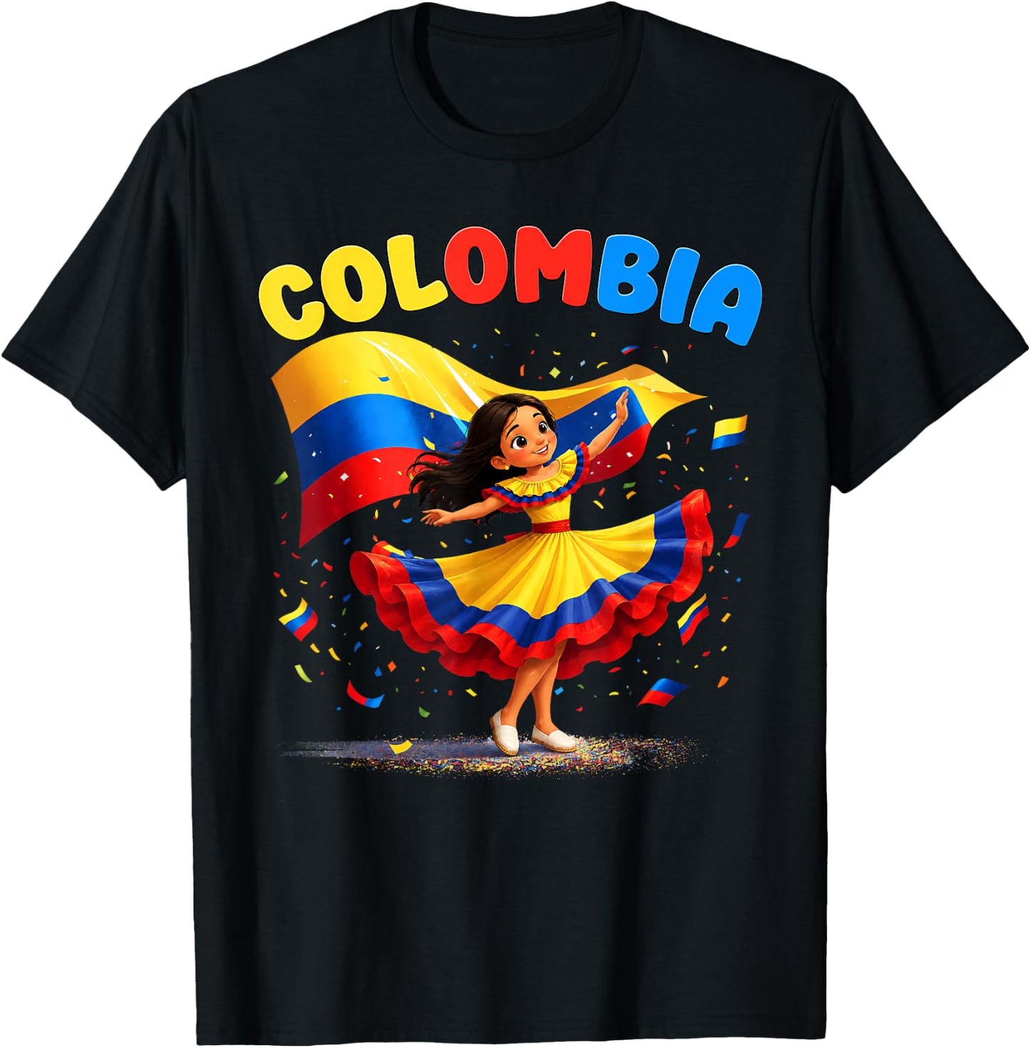 Colombian Girl Culture Pride for Girls Kids T-Shirt - T-Shirt | Black