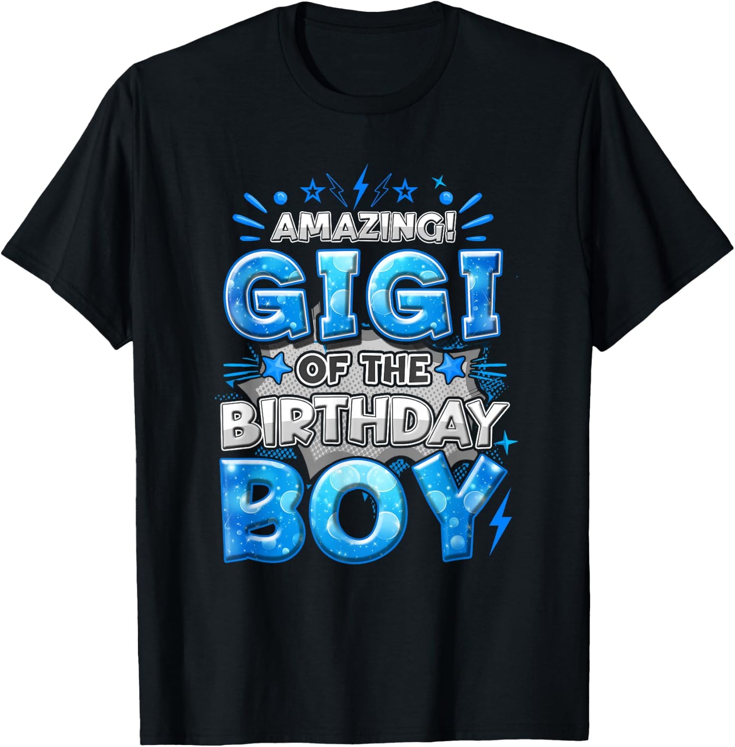 Amazing Gigi Of The Birthday Boy Matching Family Party T-Shirt - T-Shirt | Black