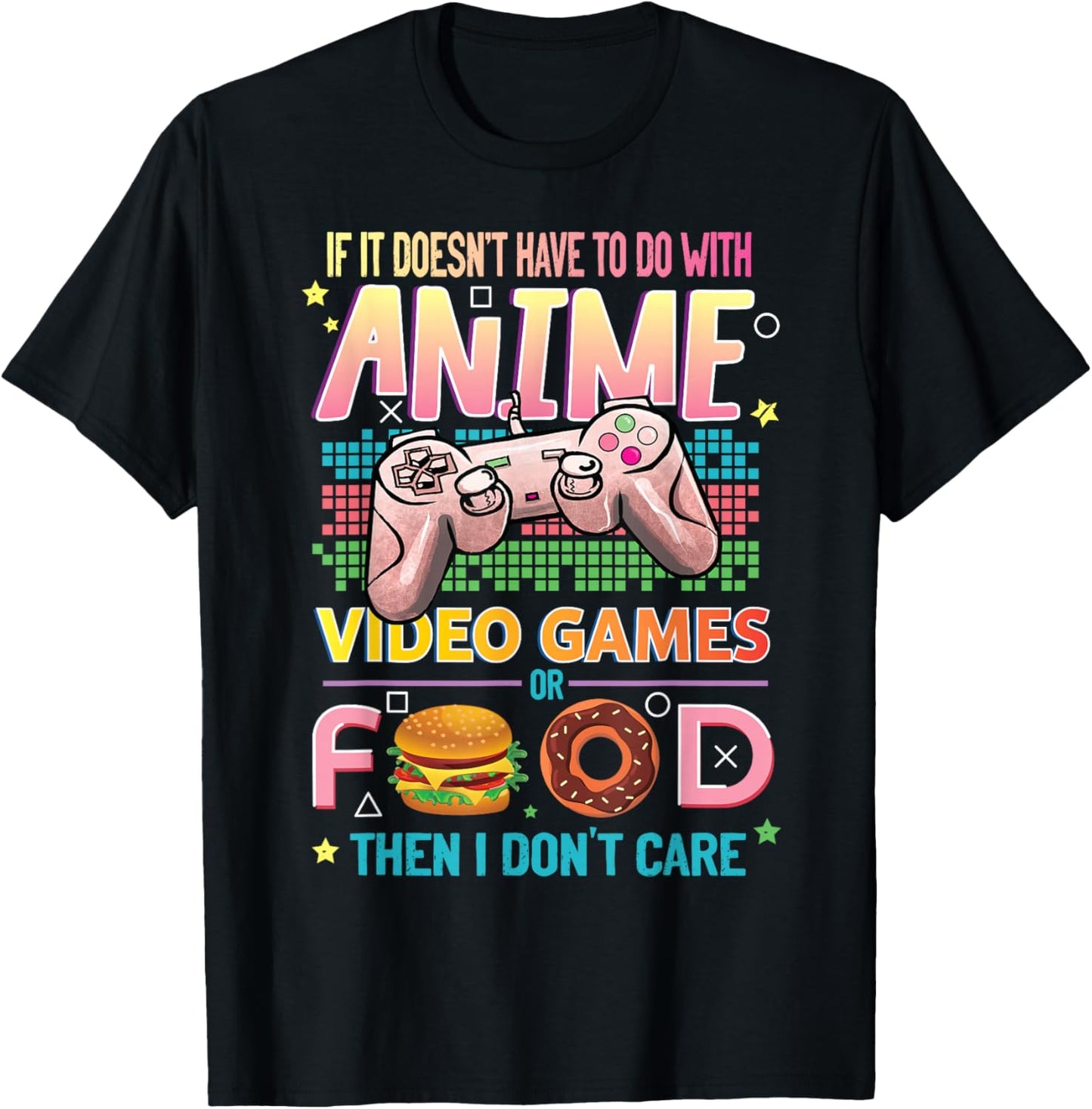 Anime Video Games Food - Anime Lovers Gifts Idea Girls Boys Small T-Shirt - T-Shirt | Black