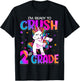 I'm Ready To Crush 2nd Grade Unicorn Back To School Girls T-Shirt - T-Shirt | Black