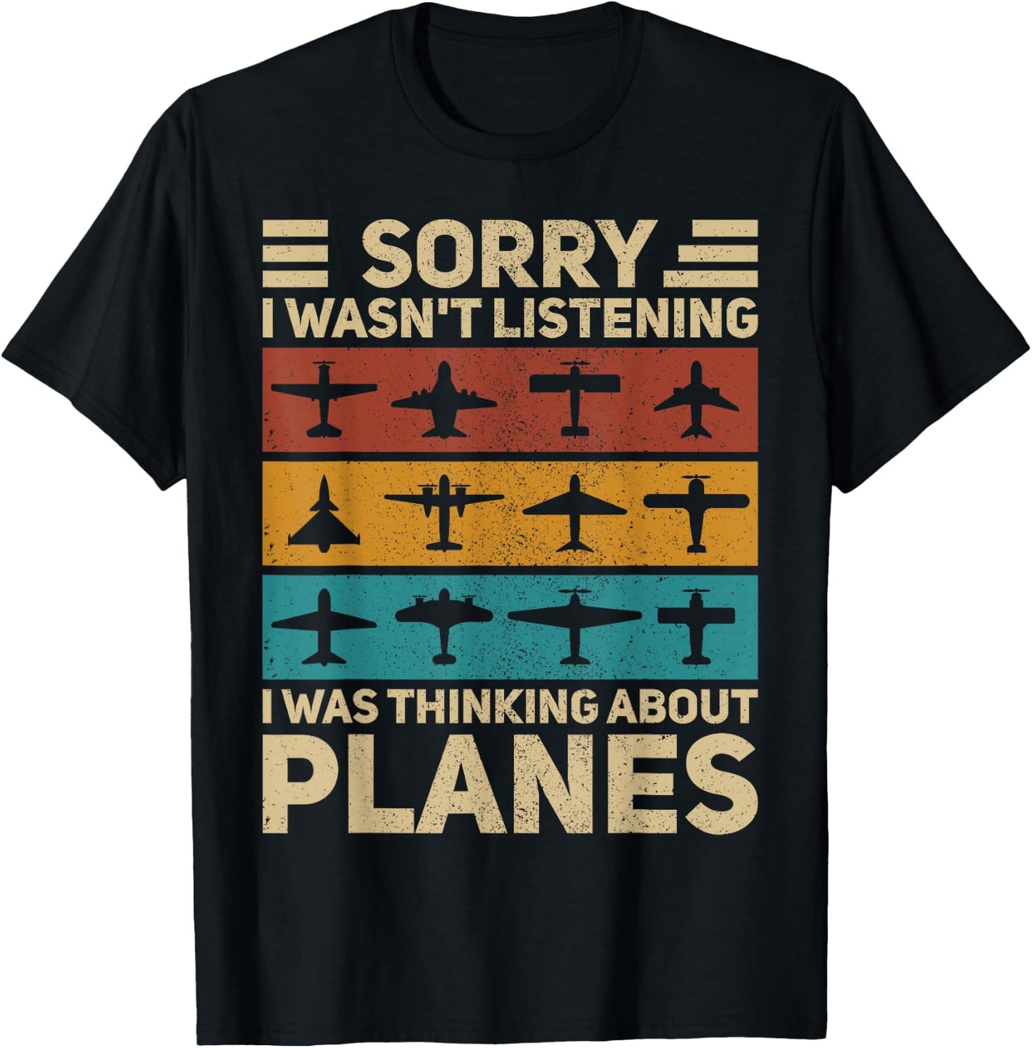 Plane Vintage Airplanes Retro Aviation Airplane Funny Pilot T-Shirt - T-Shirt | Black