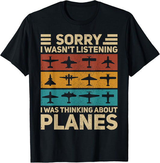 Plane Vintage Airplanes Retro Aviation Airplane Funny Pilot T-Shirt - T-Shirt | Black