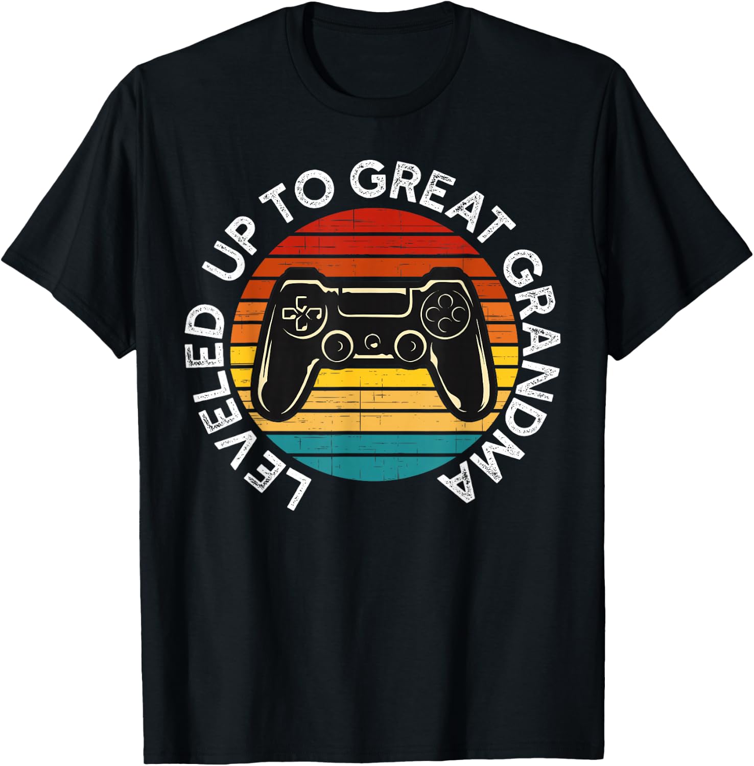 Leveled up to Great Grandma | Video Gamer Great Grandmother T-Shirt - T-Shirt | Black