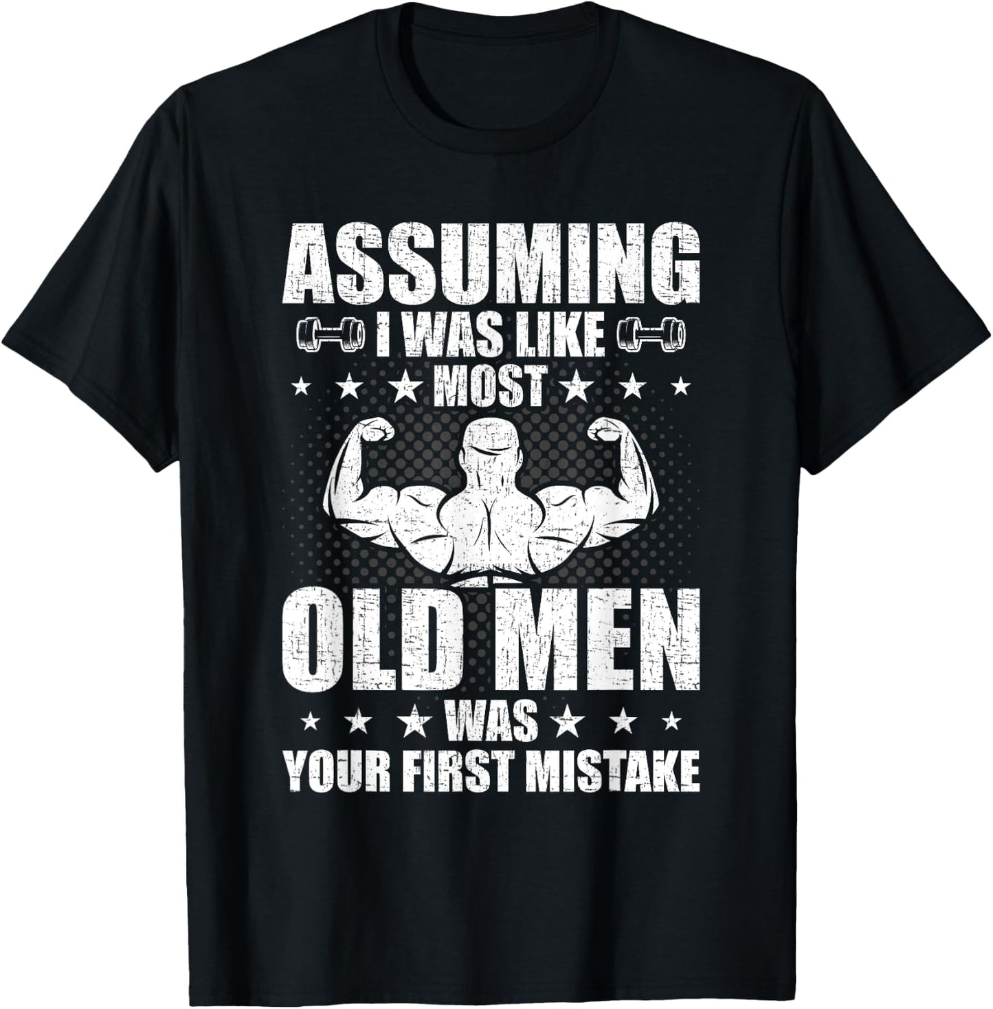 Old Man Weightlifting Bodybuilding Weightlifting Workout T-Shirt - T-Shirt | Black