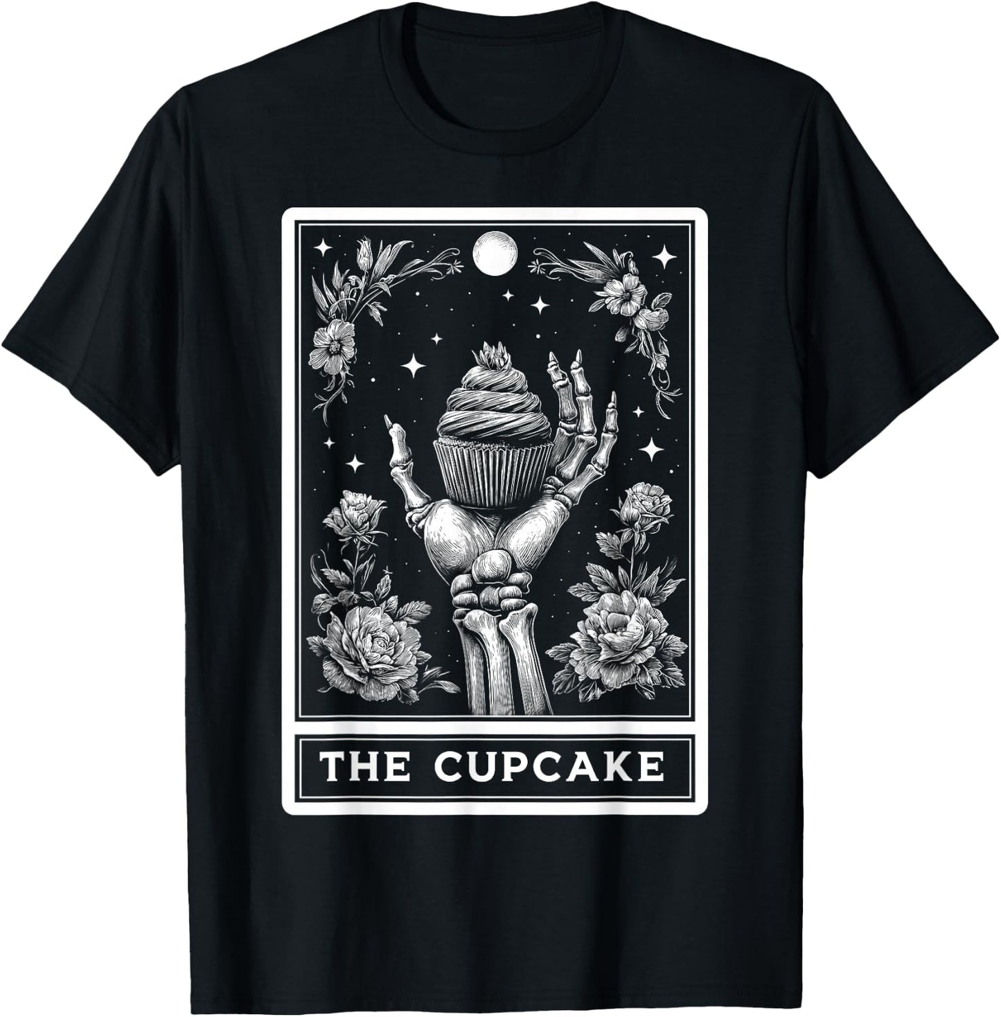 The Cupcake Baker Baking Tarot Card Skeleton Witchy T-Shirt - T-Shirt | Black