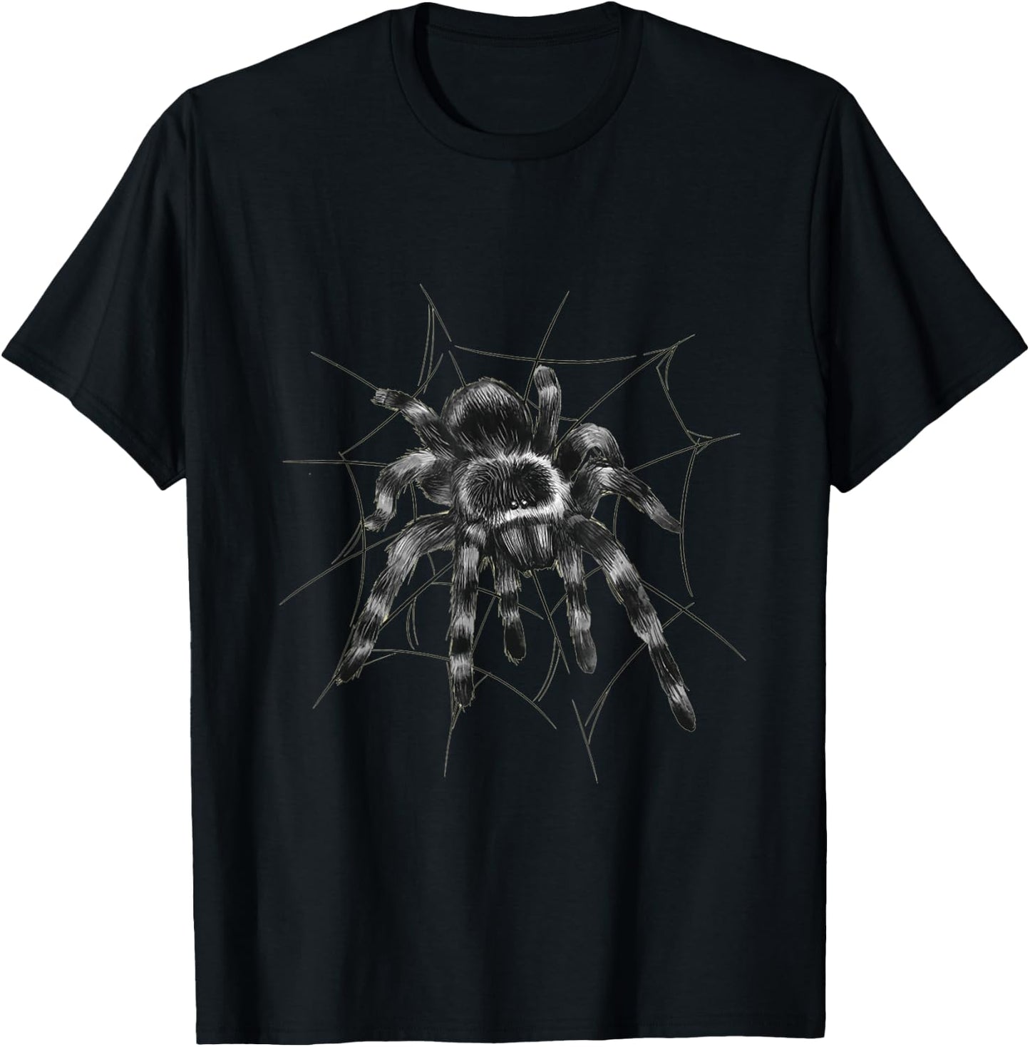 Tarantula Spider Web Spider Net Detailed T-Shirt - T-Shirt | Black
