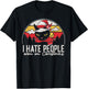 I hate people even on Christmas -Introvert Cat Lover Vintage Women T-Shirt - T-Shirt | Black