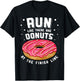 Funny Running Marathon Squad Donut Lover Donut Finish Line T-Shirt - T-Shirt | Black