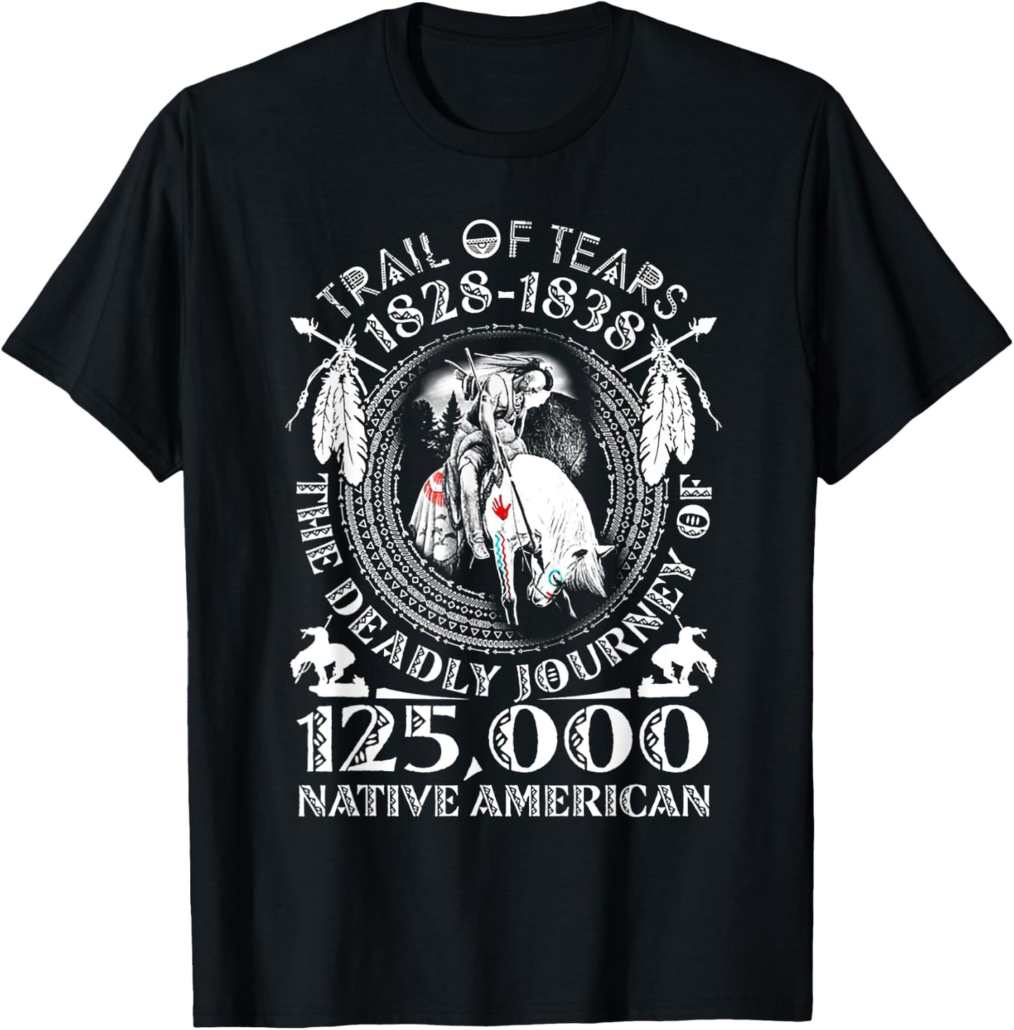 Trail Of Tears The Deadly Journey 125000 Native American T-Shirt - T-Shirt | Black
