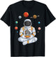 Astronaut Gamer Outer Space Men Gaming Solar System Planets T-Shirt - T-Shirt | Black