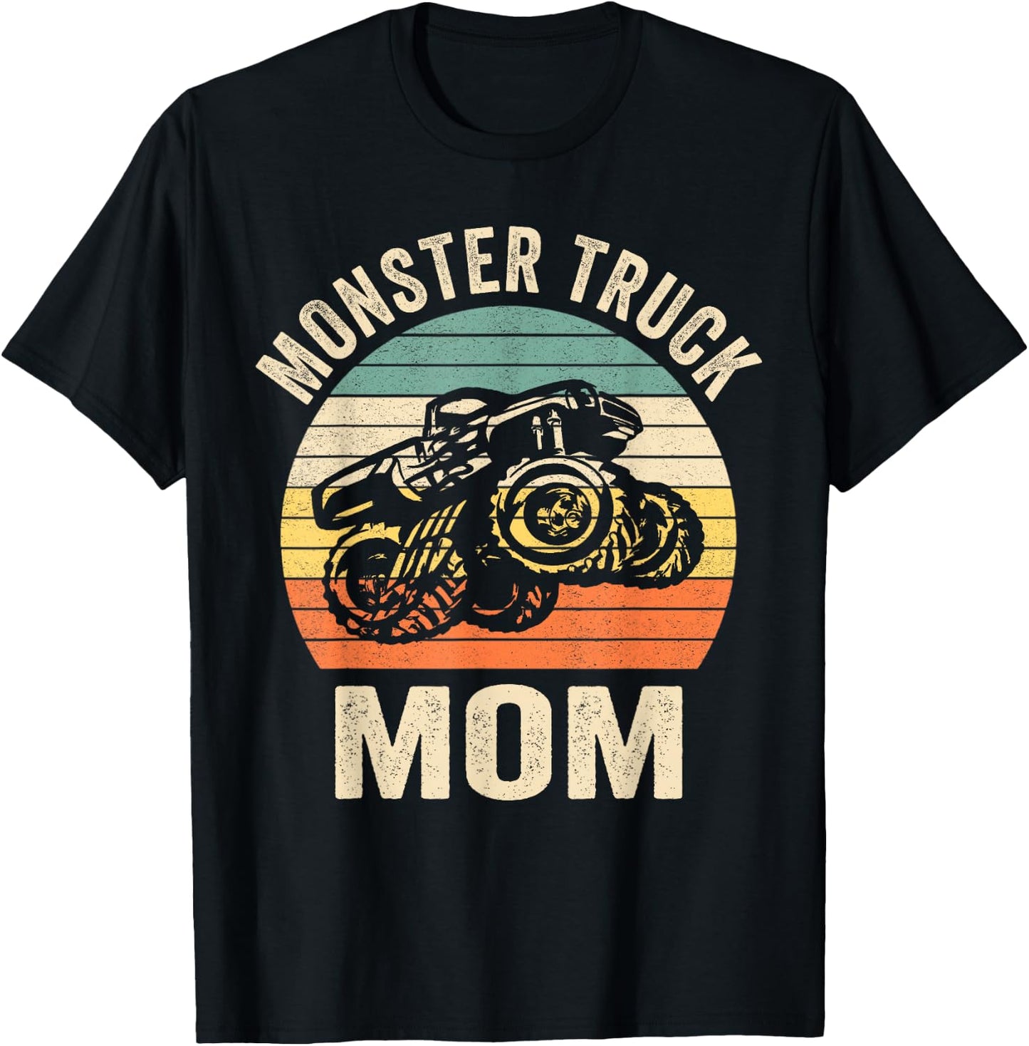 Monster Truck Mom Retro Vintage Monster Truck T-Shirt - T-Shirt | Black