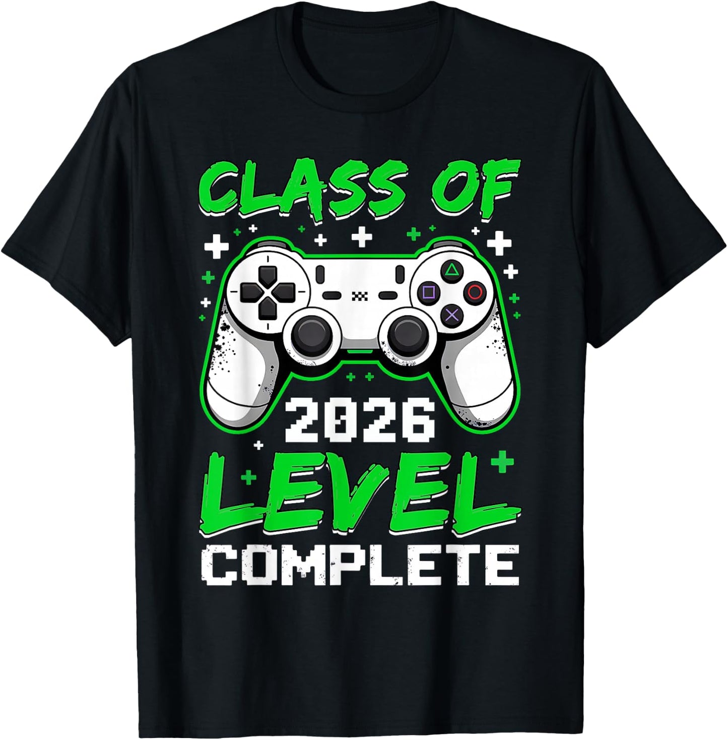 Class of 2026 Level Complete Funny Gamer Senior Graduation T-Shirt - T-Shirt | Black