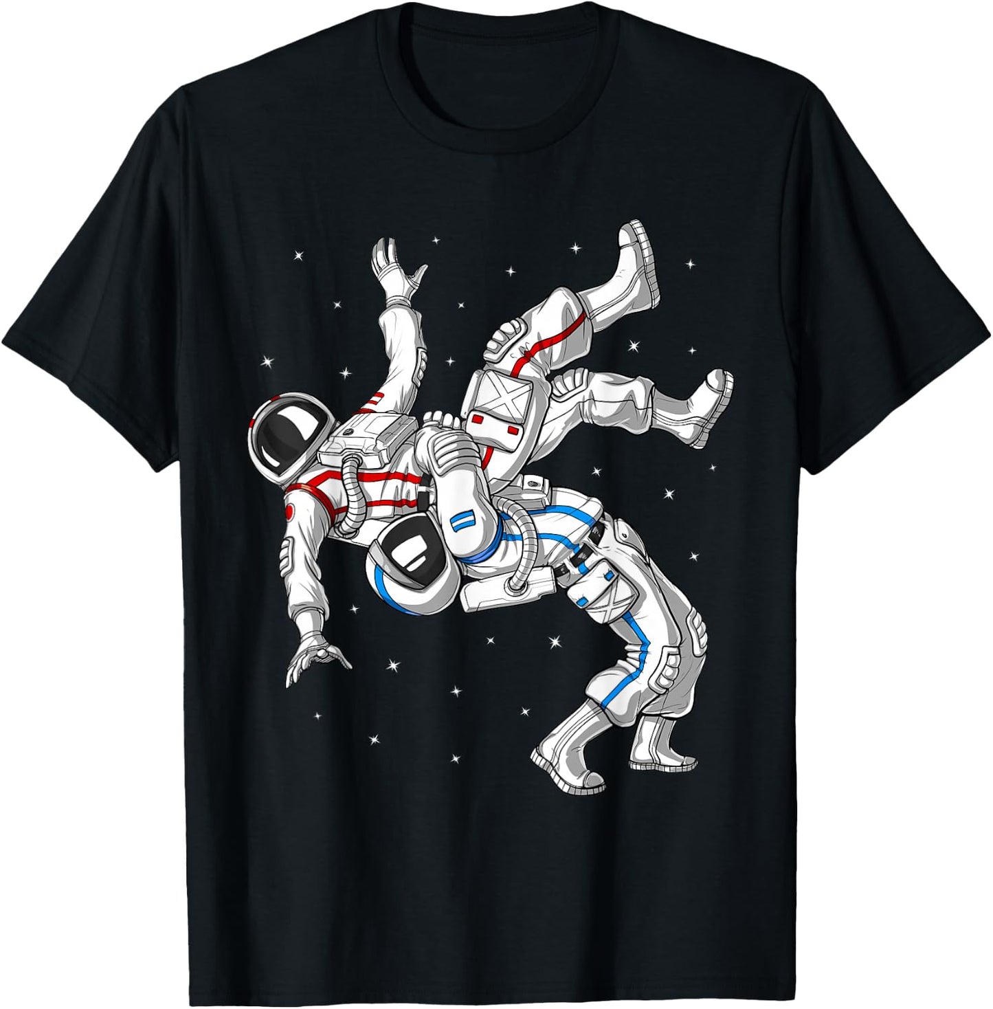 Astronauts Wrestling Jiu-Jitsu Judo Martial Arts Wrestlers T-Shirt - T-Shirt | Black