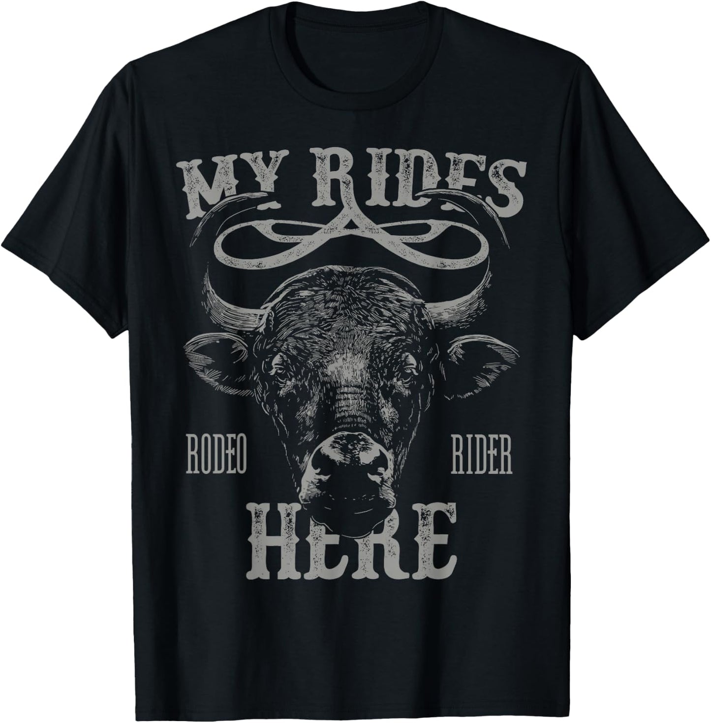 Bull Riding PBR Rodeo Bull Riders Cowboys Western Ranch T-Shirt - T-Shirt | Black