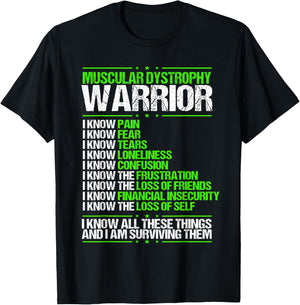 Muscular Dystrophy Awareness Pain Survivor Green Ribbon T-Shirt - T-Shirt | Black