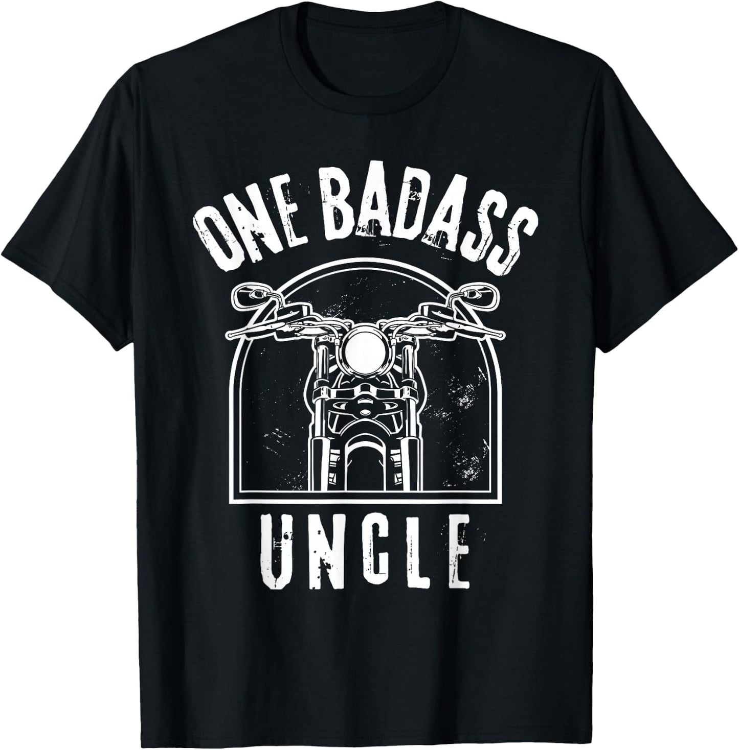 One Badass Uncle Motorcycle Biker Rider Fathers Days T-Shirt - T-Shirt | Black