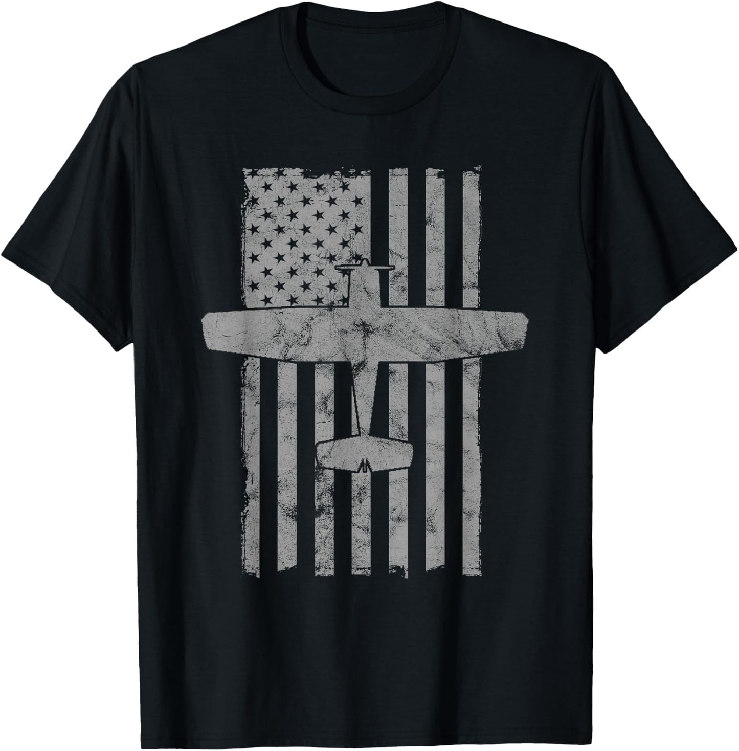 C-150 Airplane Vintage Flag Private Pilot T-Shirt - T-Shirt | Black
