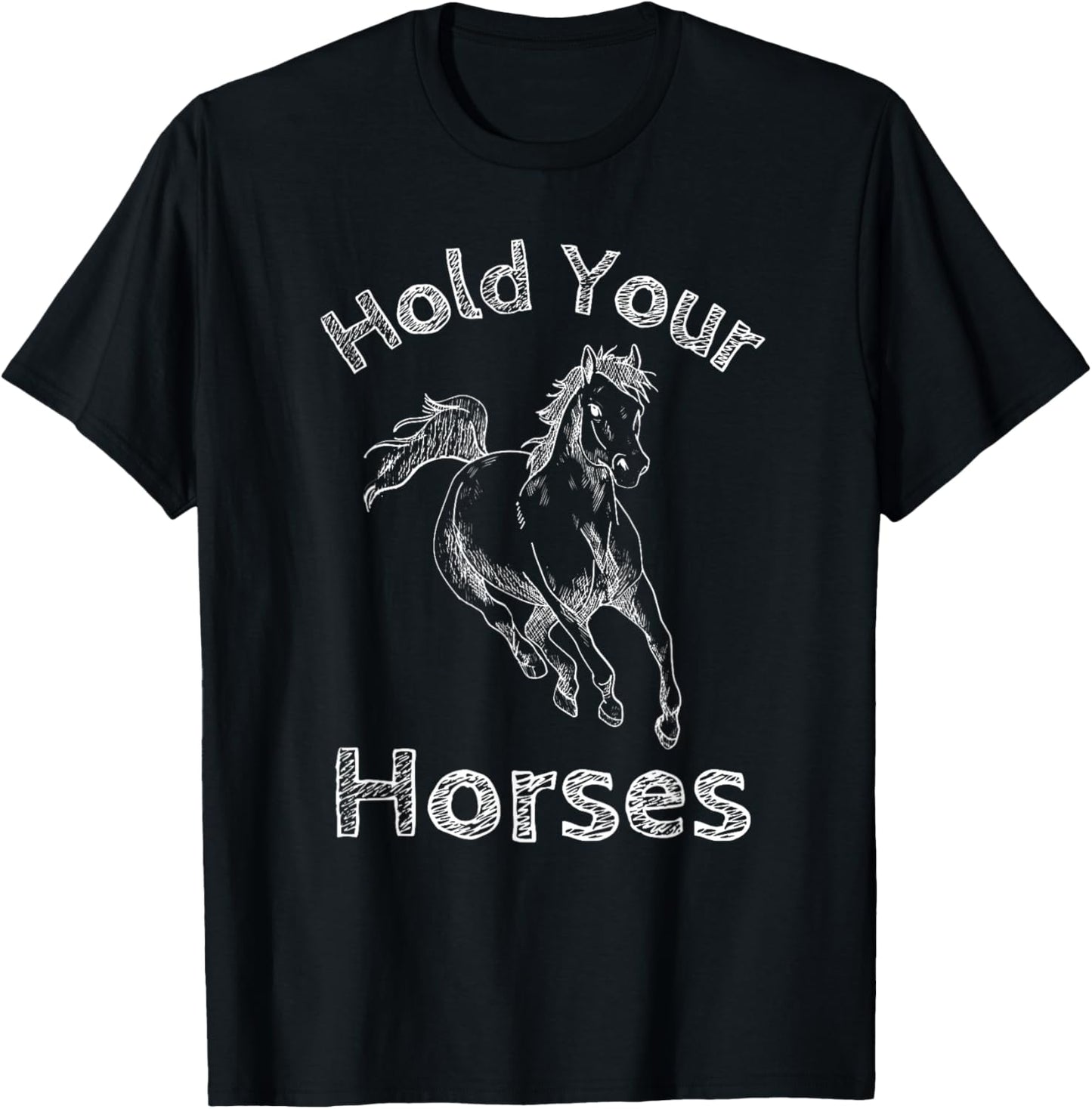 Hold your horses, Rodeo, Vintage retro cowboy, western T-Shirt - T-Shirt | Black