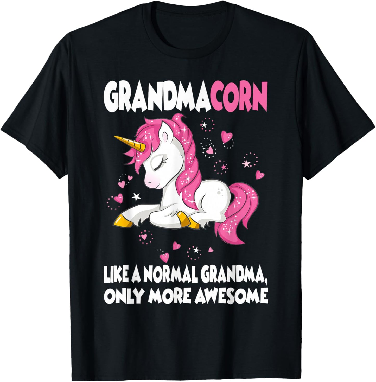 Grandmacorn Cute Unicorn Lover Mother Day Grandma T-Shirt - T-Shirt | Black