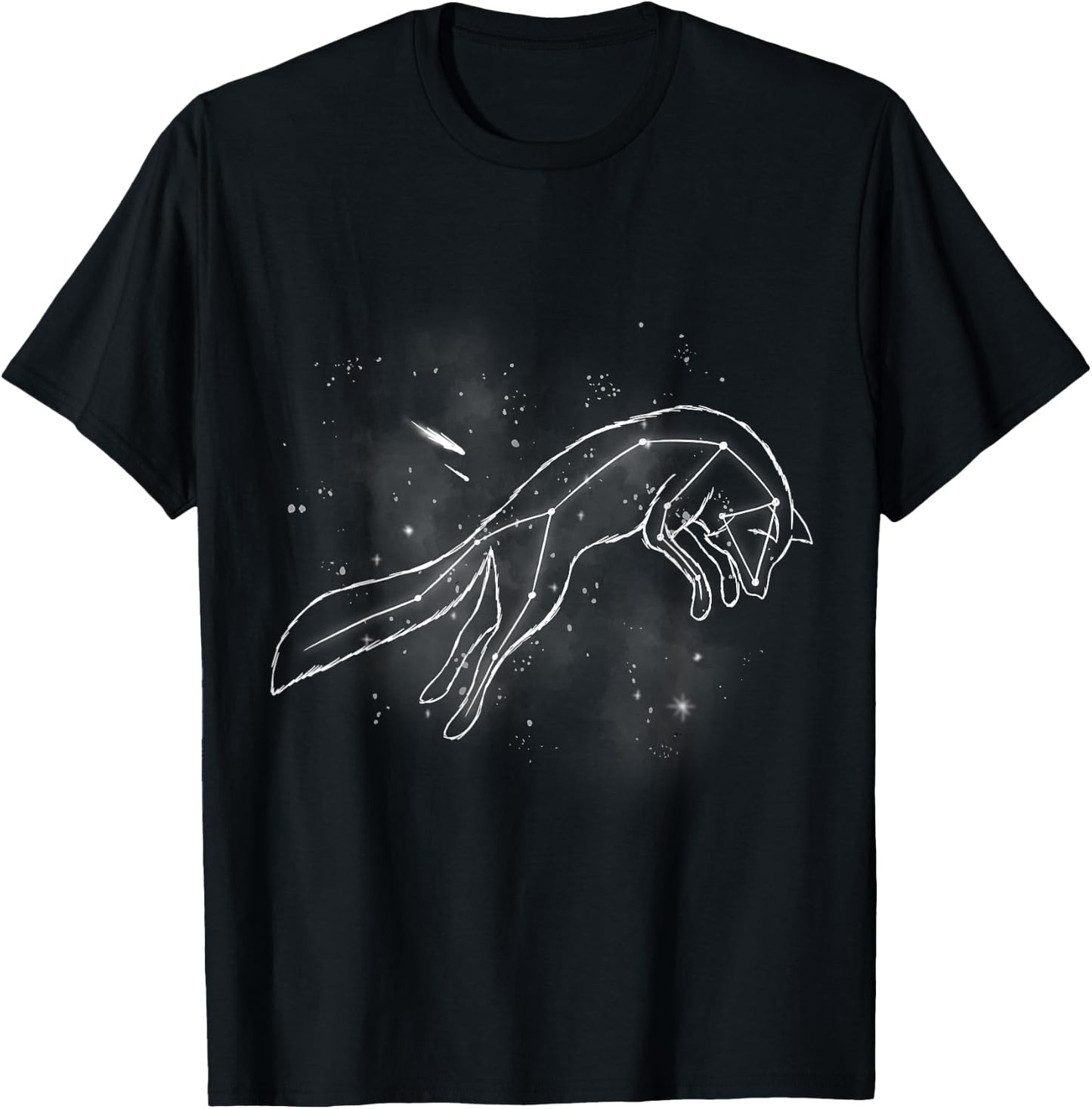 Fox Star Moon Foxes T-Shirt - T-Shirt | Black