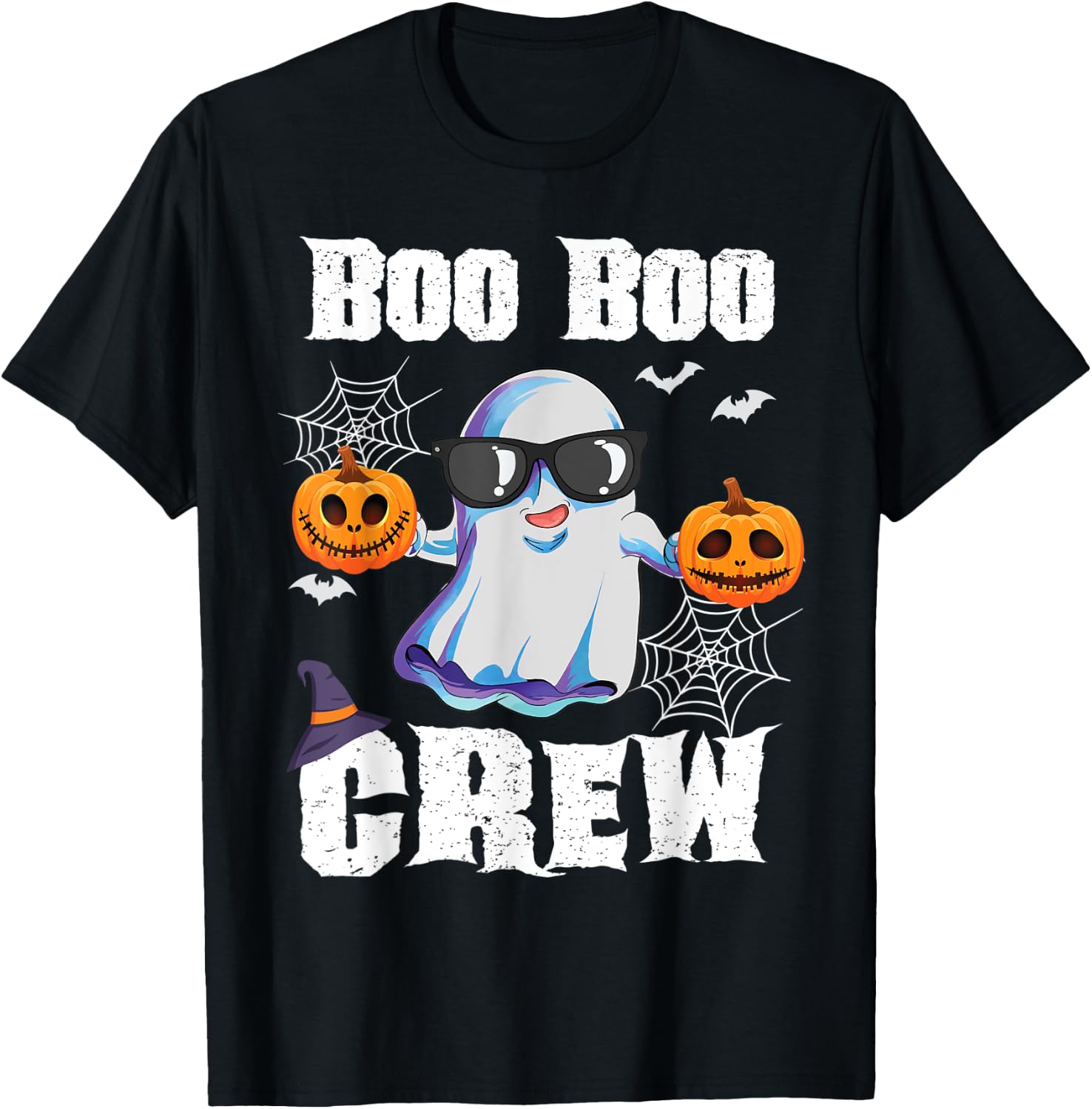 Boo Boo Crew Ghost Nurse Retro Halloween Custome Nursing RN T-Shirt - T-Shirt | Black