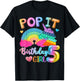 Kids Pop It Birthday Girl 5 for 5yr Old Girls Unicorn Party T-Shirt - T-Shirt | Black