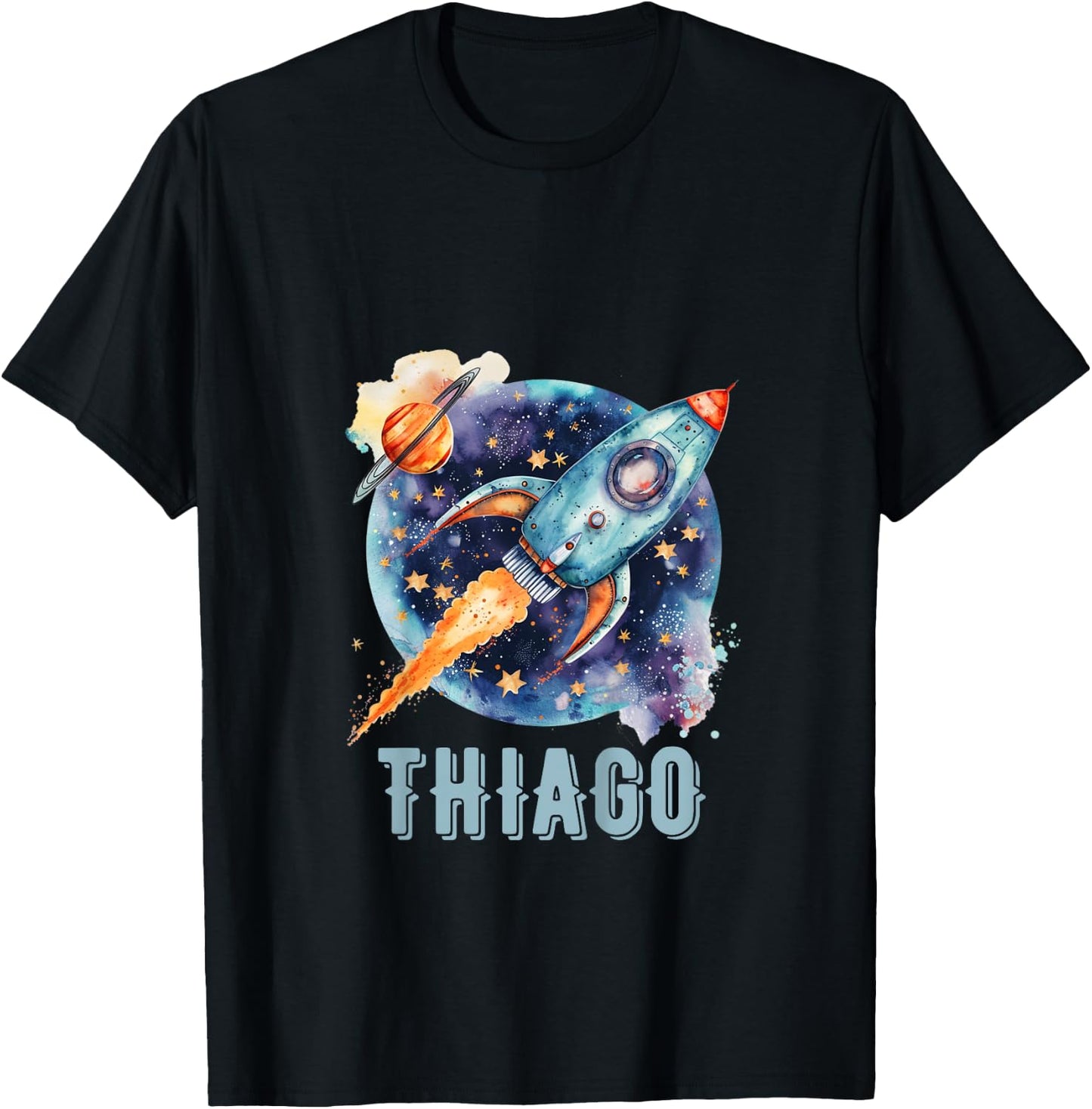 Kids THIAGO Name Baby Boy Nursery Room Theme Decor Gifts T-Shirt - T-Shirt | Black