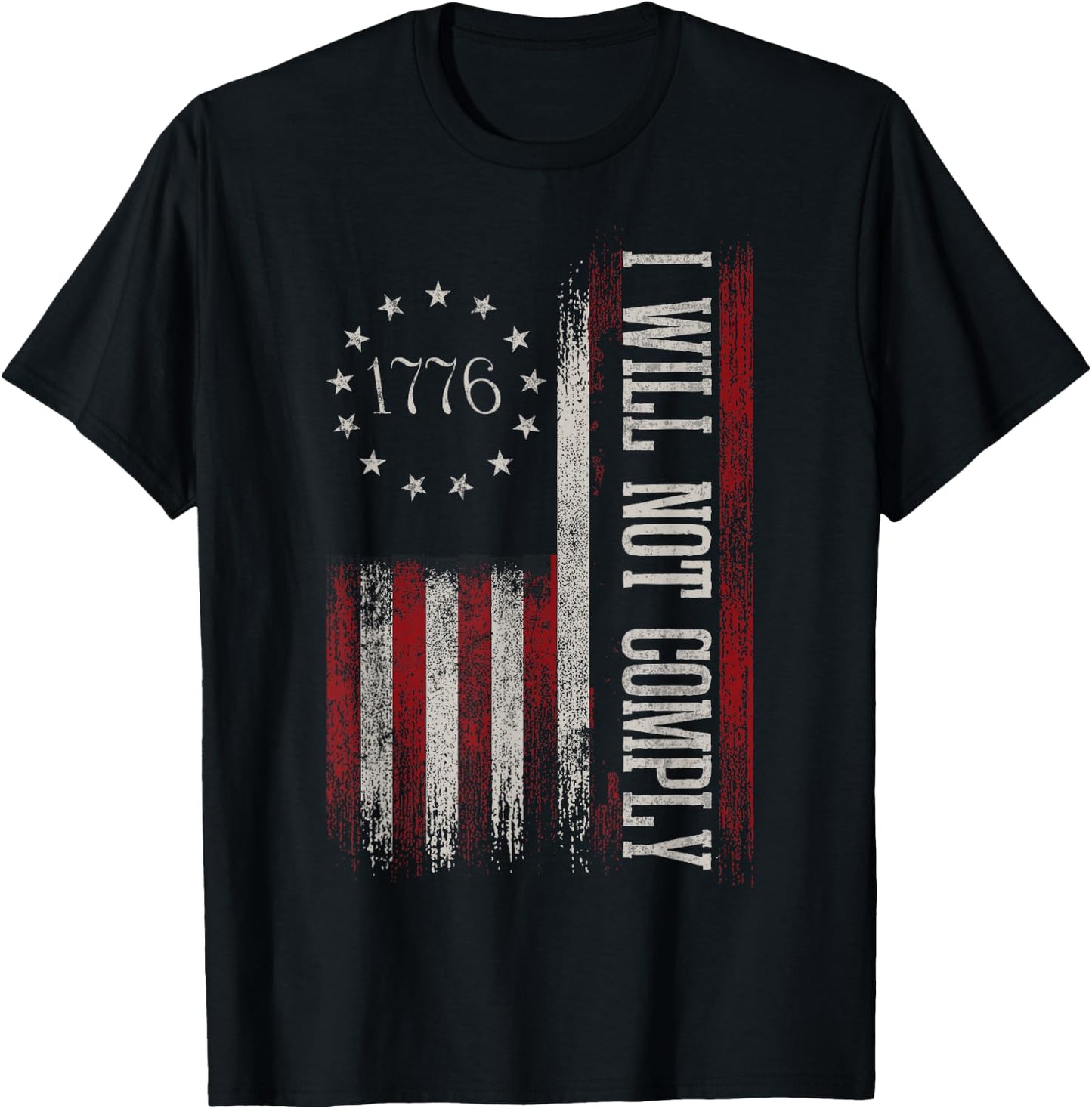 Medical Freedom I Will Not Comply No Mandates T-Shirt - T-Shirt | Black