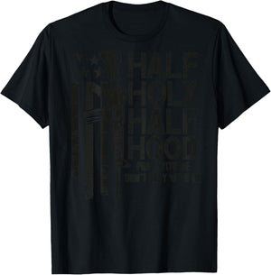 Half Holy Half Hood Pray With Me Don't Play With Me (BACK) T-Shirt - T-Shirt | Black
