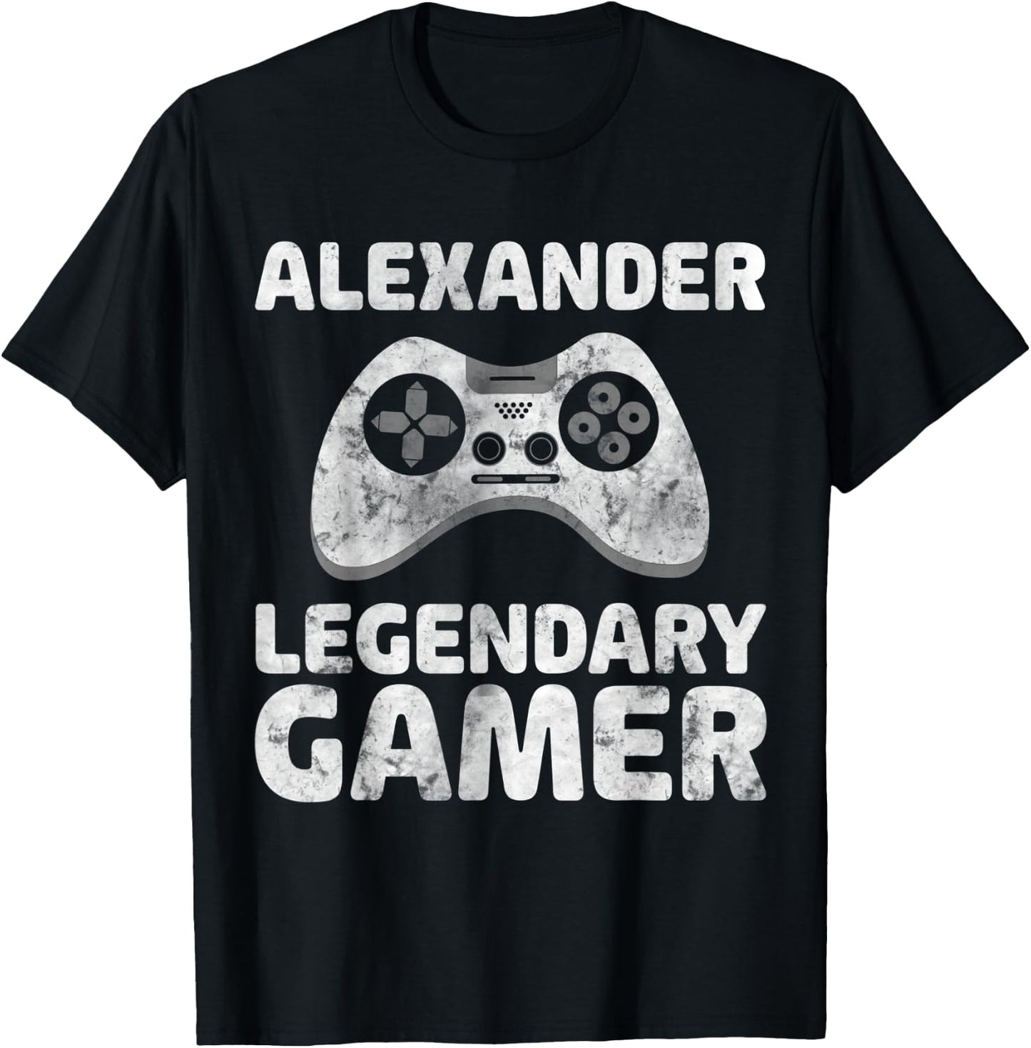 Personalized Legendary Gamer Shirt Alexander Name Gamer T-Shirt - T-Shirt | Black