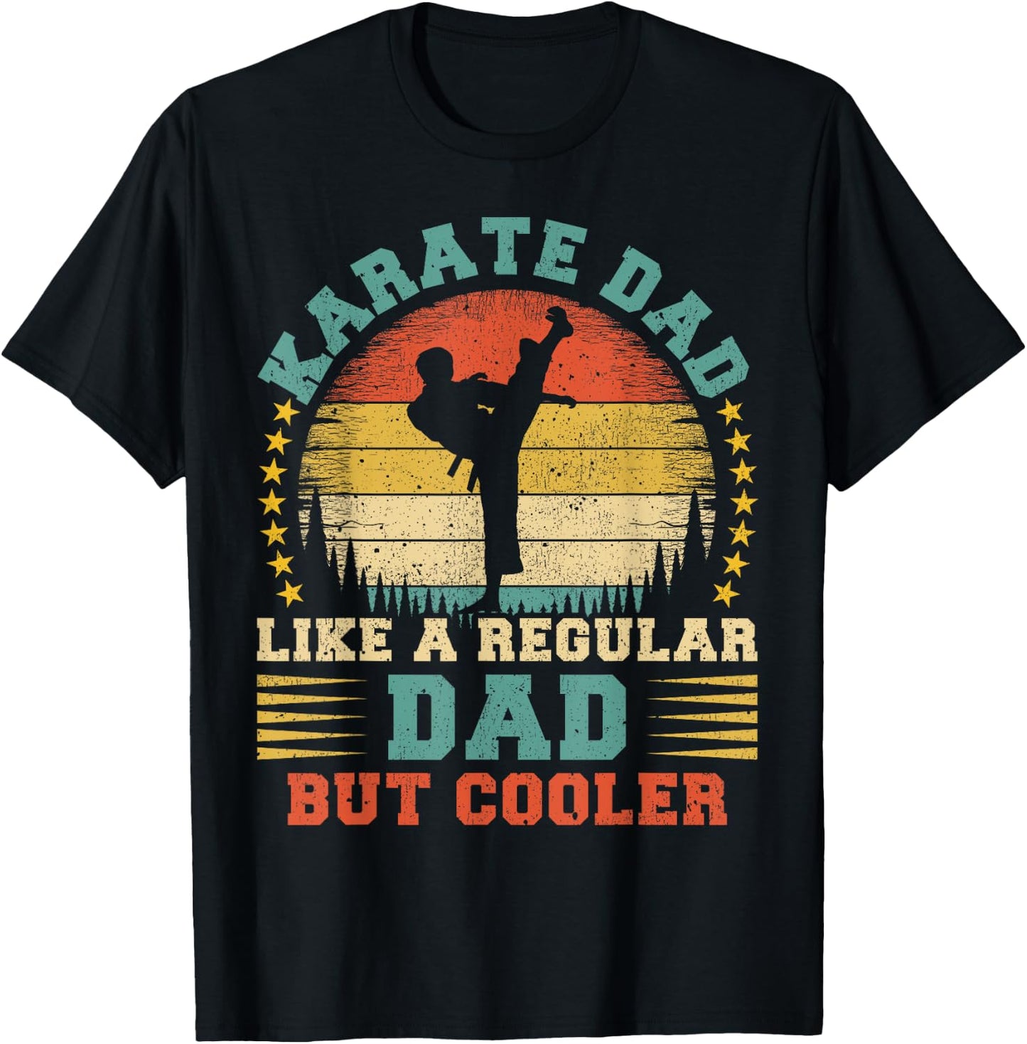 Vintage Karate Dad Like A Regular Dad Karate Father's Day T-Shirt - T-Shirt | Black