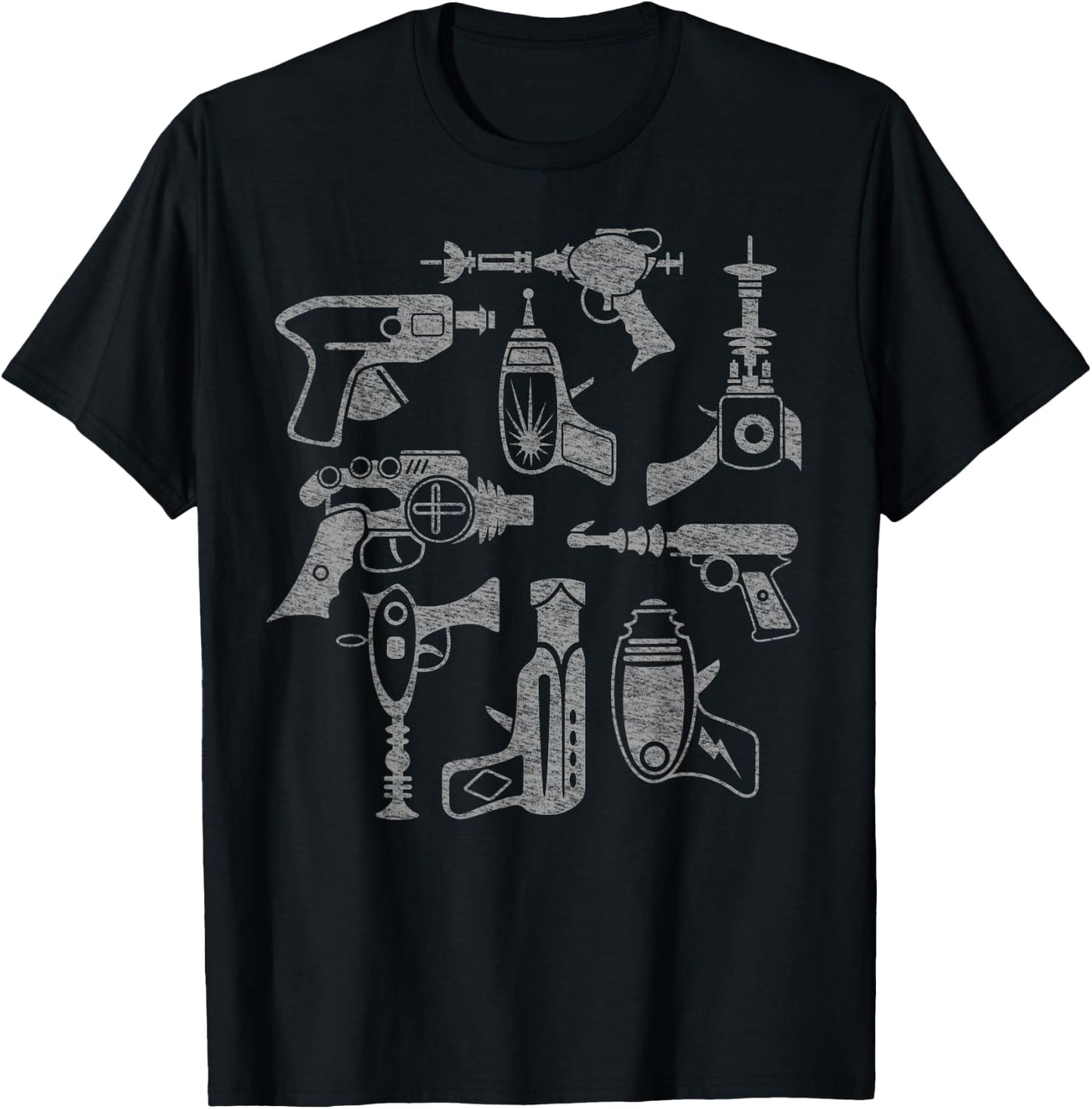 Vintage Space Ray-Gun Collection - Retro T-Shirt - T-Shirt | Black