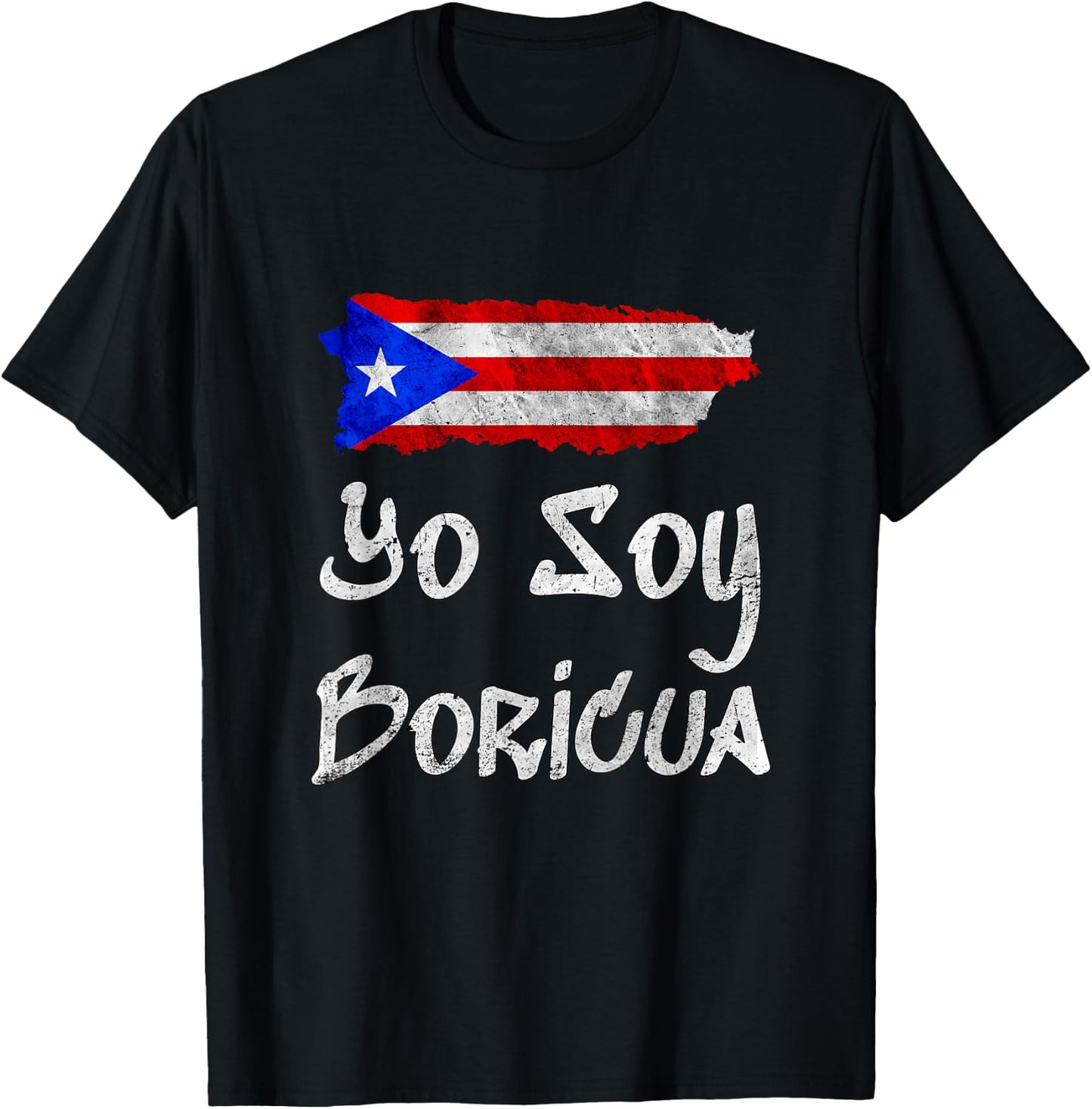 Yo Soy Boricua Island of Puerto Rico Flag Taino Art T-Shirt - T-Shirt | Black