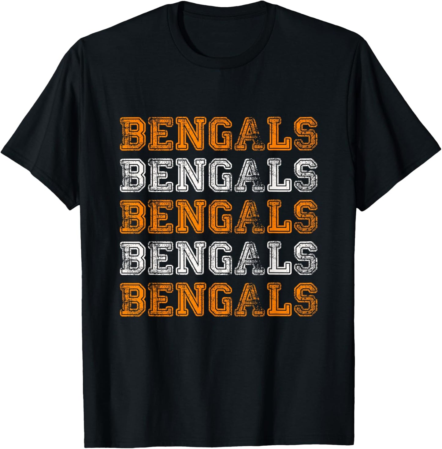 Vintage, Retro, Novelty, Bengals T-Shirt - T-Shirt | Black