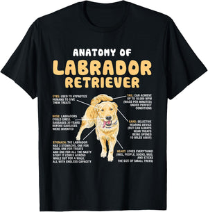 Anatomy Of Labrador Retriever Lovers Funny Lab Owners T-Shirt - T-Shirt | Black
