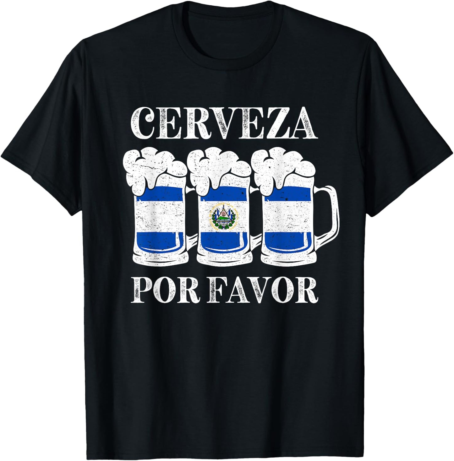 Cerveza Por Favor Salvadoran Beer Pupusas Tamales Party T-Shirt - T-Shirt | Black